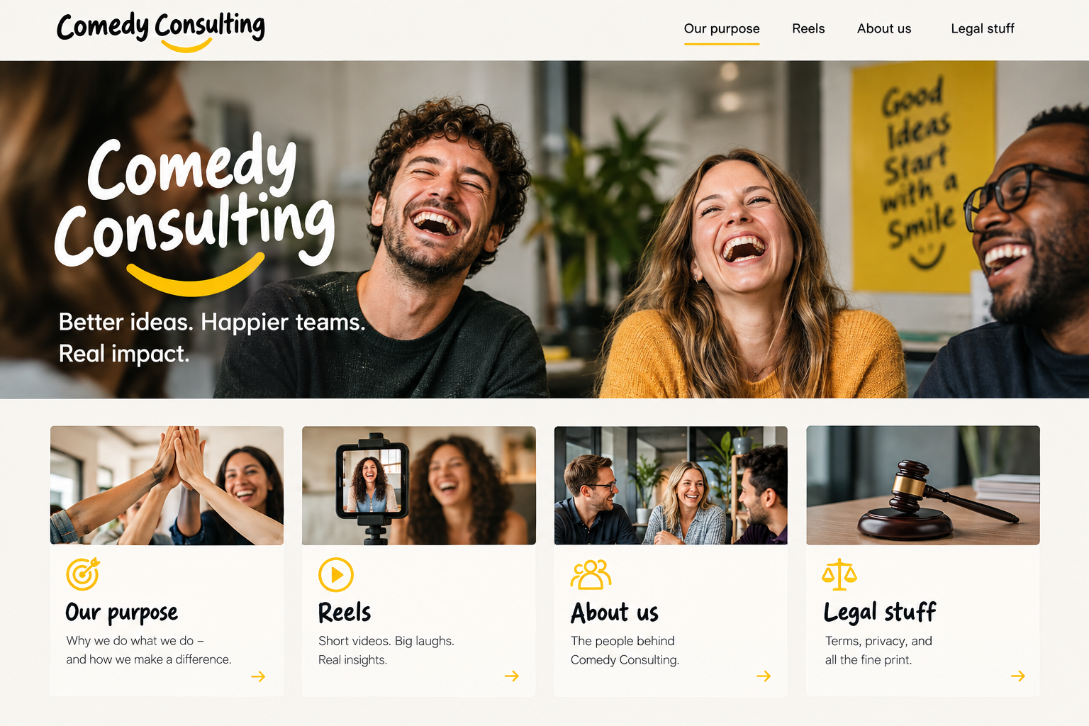 Coworkers laughing together